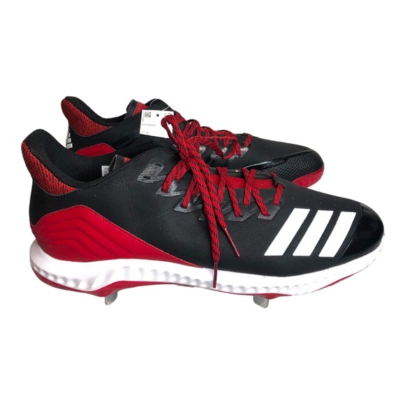 Adidas Mens Size 15 Icon Bounce Medal Baseball Cleats Shoes  Black Red NWT Sport - Picture 8 of 12